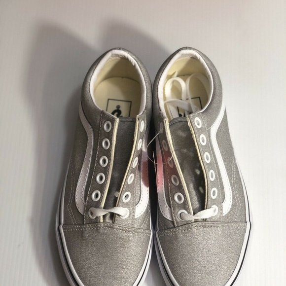 Vans Old Skool Sparkle Shimmer Silver Sneakers - Picture 6 of 9